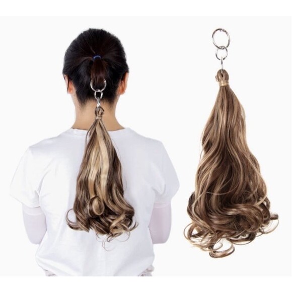 Ponytail Extension 14 Inch Blonde Ombre Hair Synthetic Ponytails Hairpieces A1 - Picture 3 of 5
